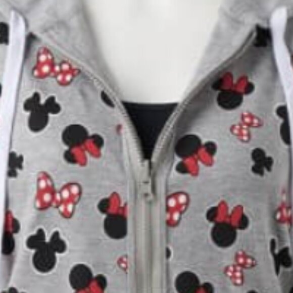 Brand New Women's Disney Minnie Mouse Reversible Full-Zip Hoodie Sweatshirt - Picture 5 of 6